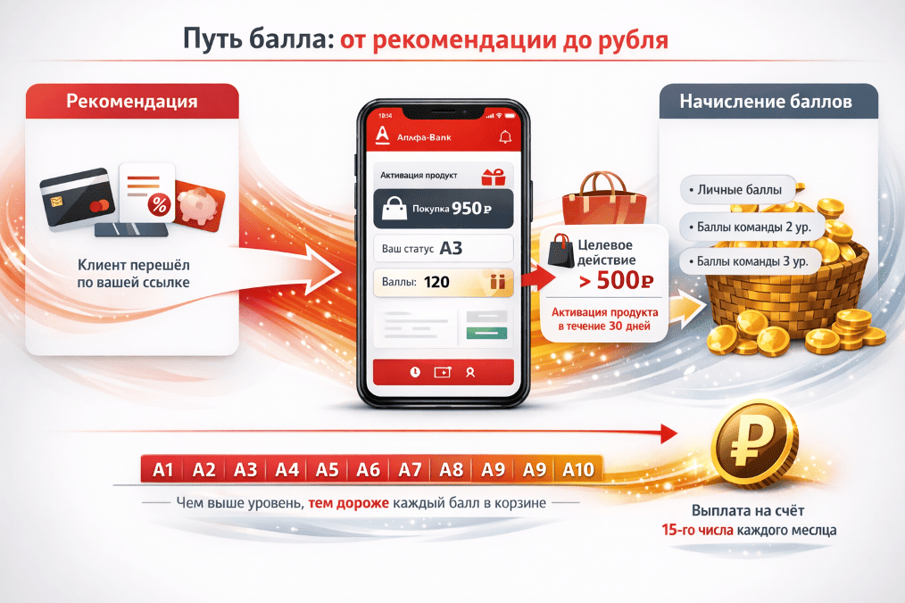 Путь балла от рекомендации до рубля в проекте свой в альфе